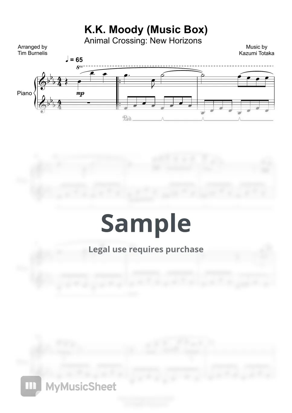 Animal Crossing New Horizons K.K. Moody (Music Box) Sheets by Tim