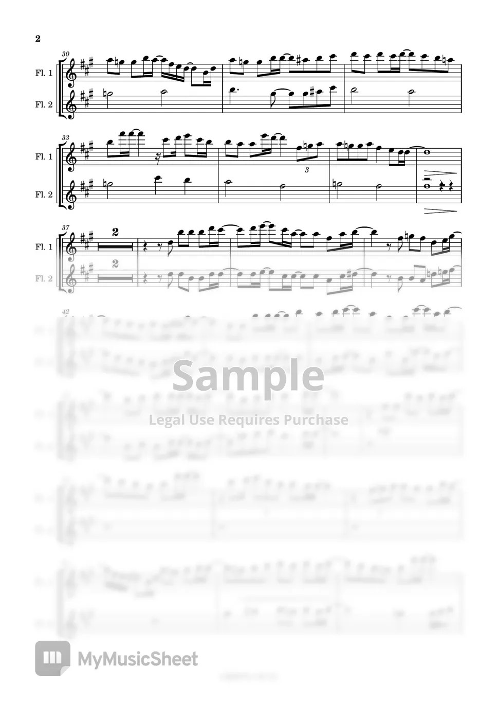 박효신 눈의 꽃 (Two Flutes/반주 MR/피아노 악보) 악보 by 심플플루트뮤직