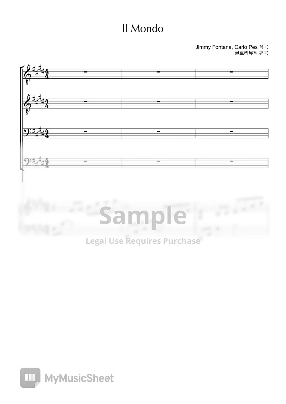 Il Volo Il Mondo 악보 by 글로리뮤직