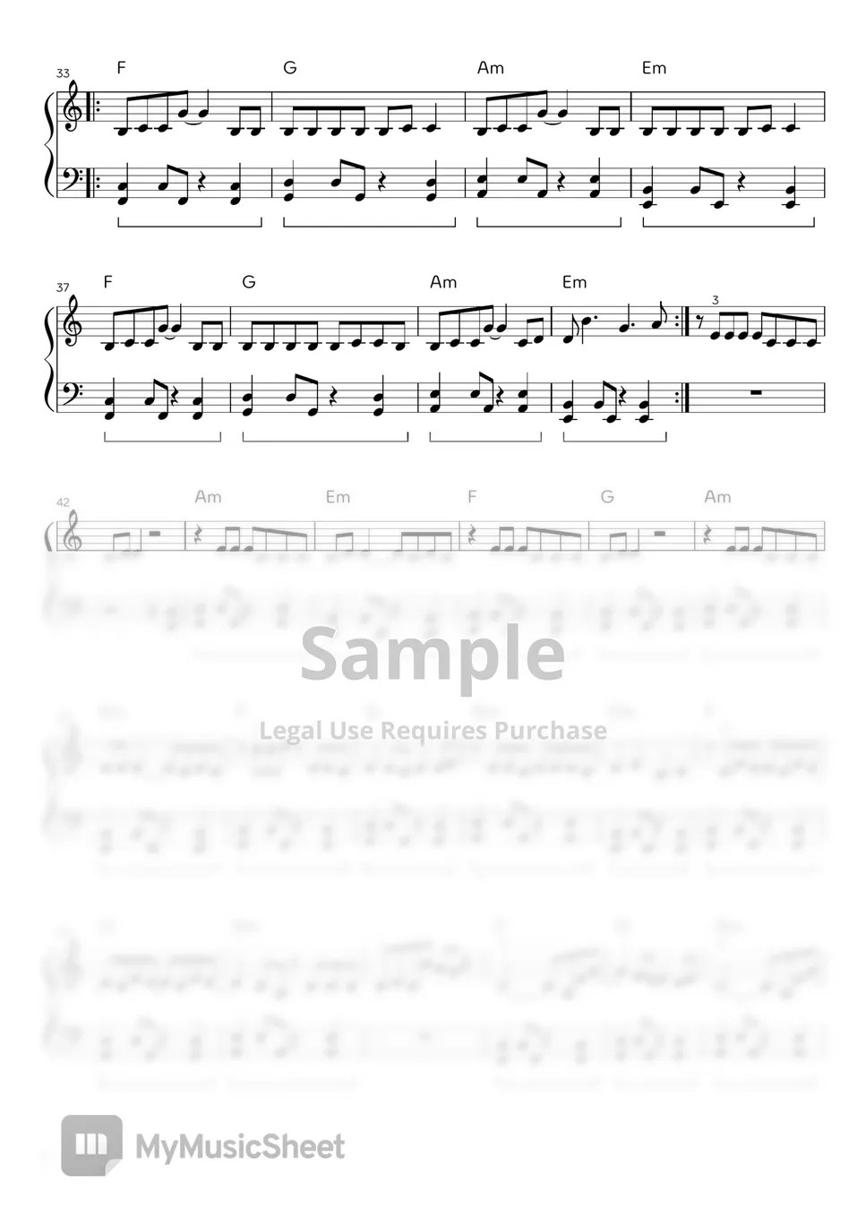 The Kid LAROI, Justin Bieber Stay (easy) Sheet by TasiaT