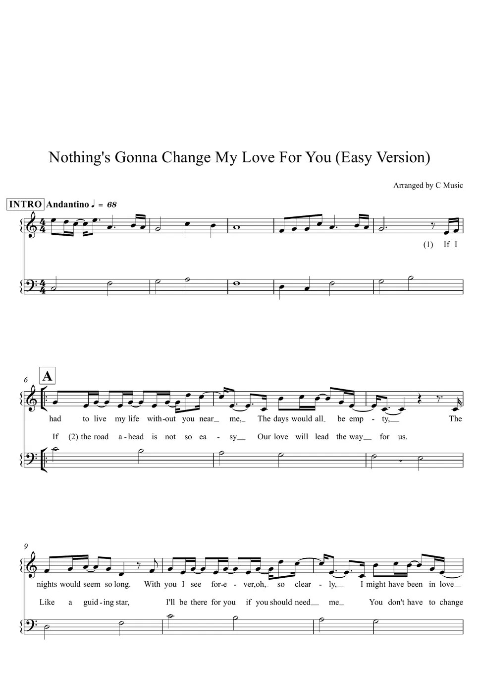 Benson Nothing Gonna change my love for you (Easy Version