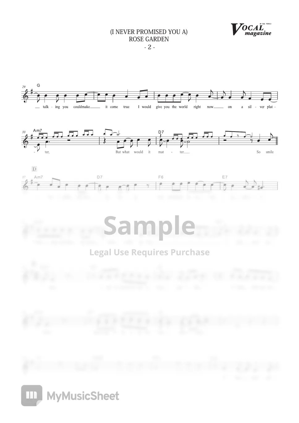 Lynn Anderson I NEVER PROMISED YOU A ROSE GARDEN (VOCAL MAGAZINE