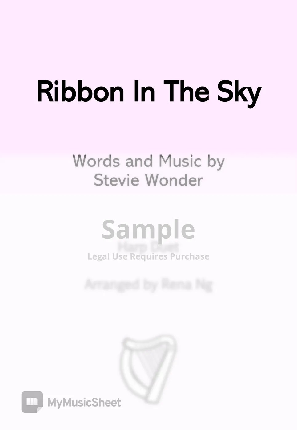 Stevie Wonder Ribbon in the Sky (Harp Duet) نوتة by Harp With Me