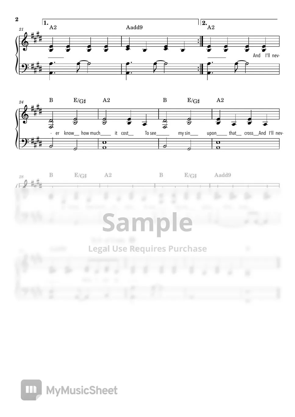 Tim Hughes Here I Am To Worship (Key of E) Sheet