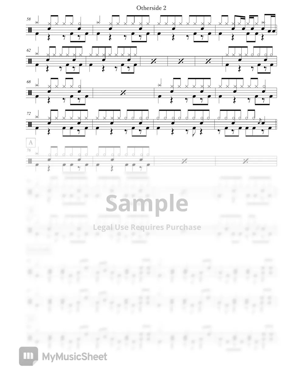 Red Hot Chili Peppers Otherside Sheet by Arkadia Drums