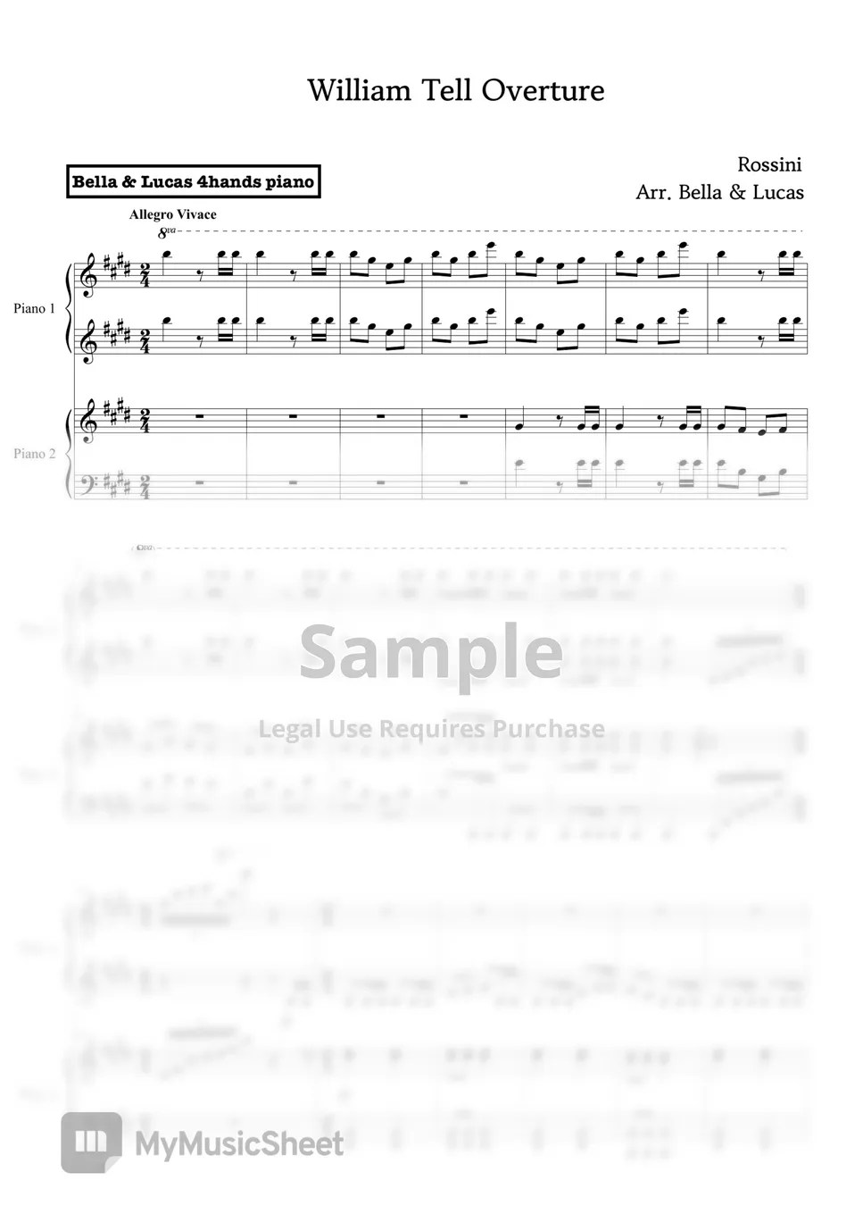 Rossini William Tell Overture Sheets by BELLA&LUCAS