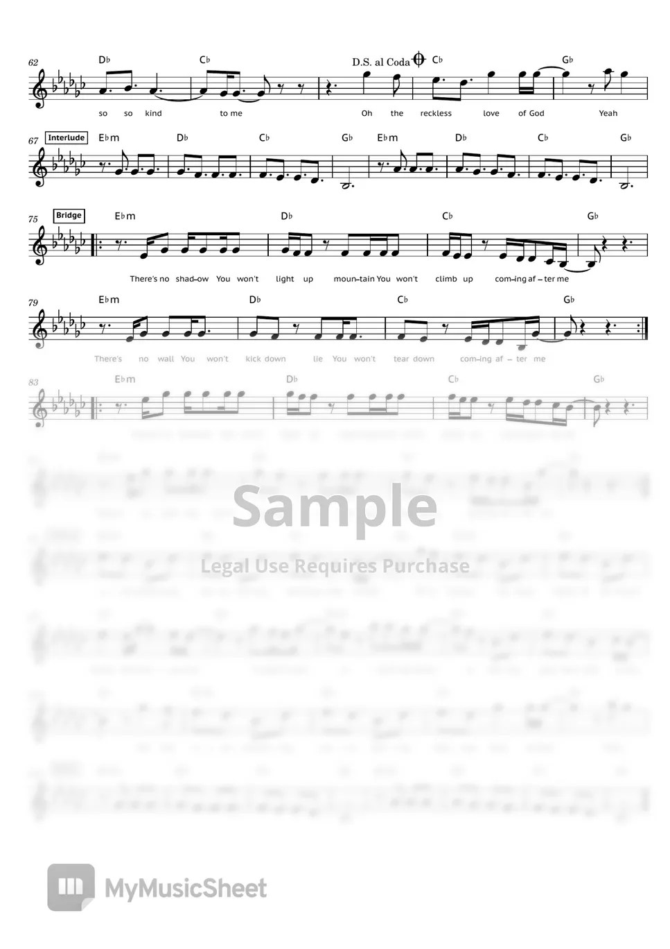 Cory Asbury Reckless Love (Bethel Music) Sheets by Shine Worship Piano