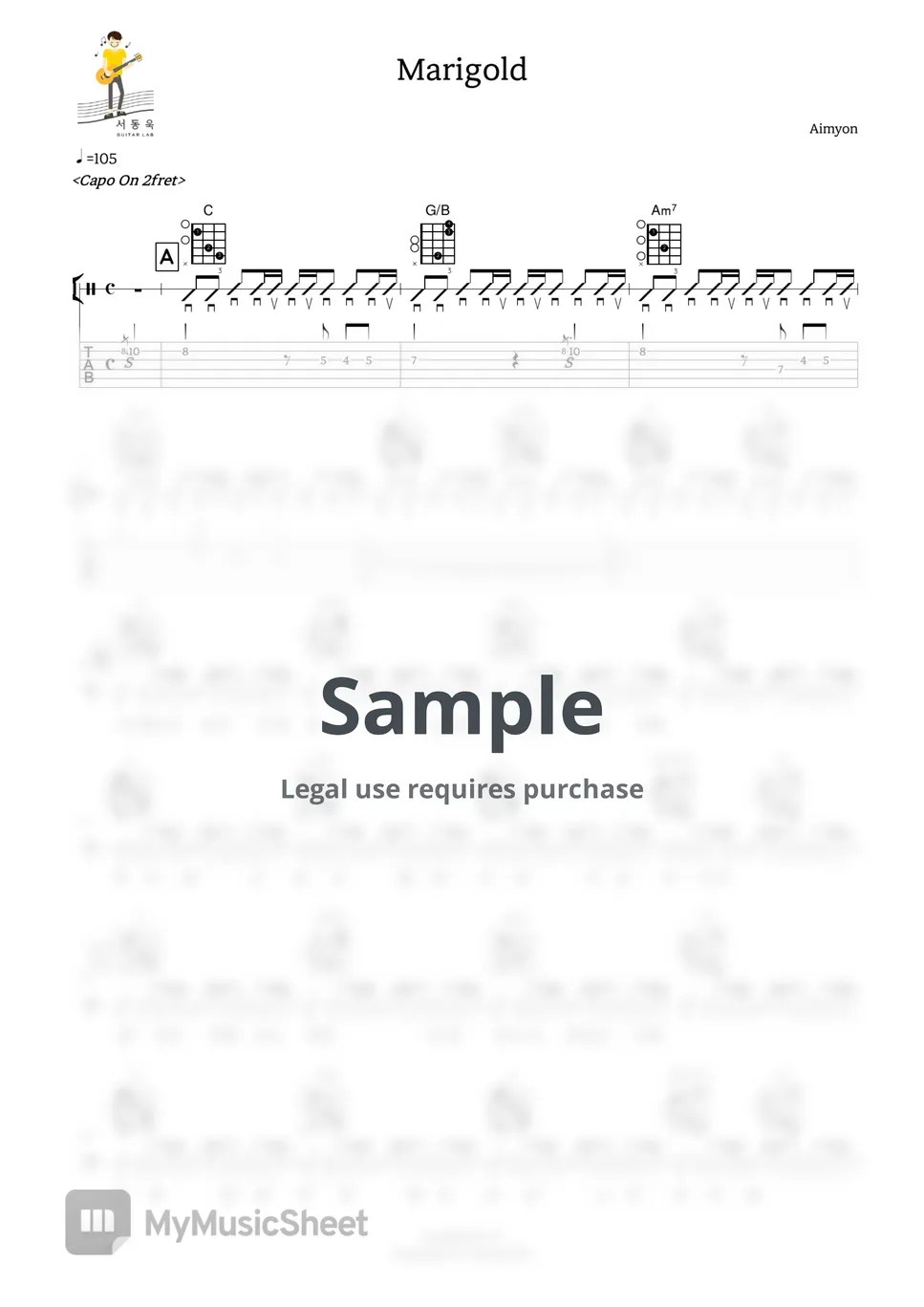 아이묭 Marigold (Guitar TAB) Sheets by 서동욱