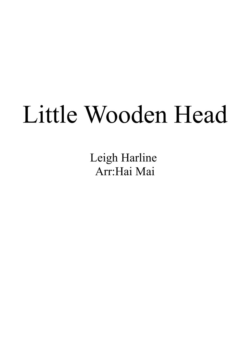 Leigh Harline Little Wooden Head Notenblatt by Hai Mai