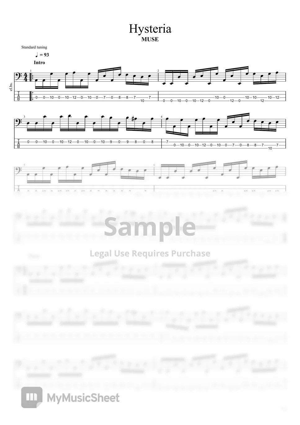 MUSE Hysteria Tab + 1staff by TUNA CRACKER