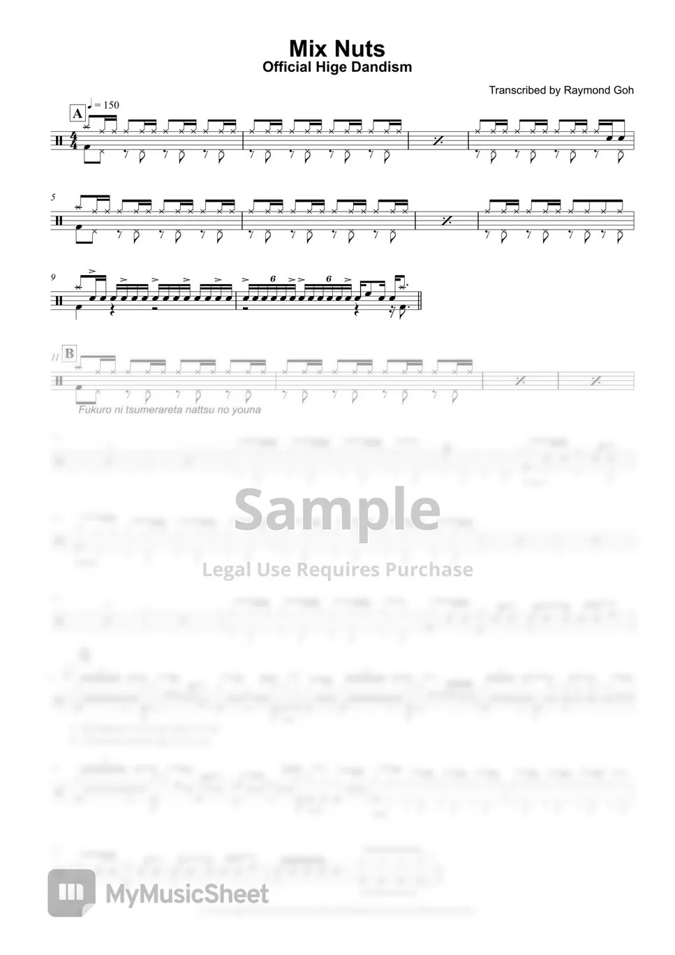 Official Hige Dandism Mix Nuts Sheets by Raymond Goh