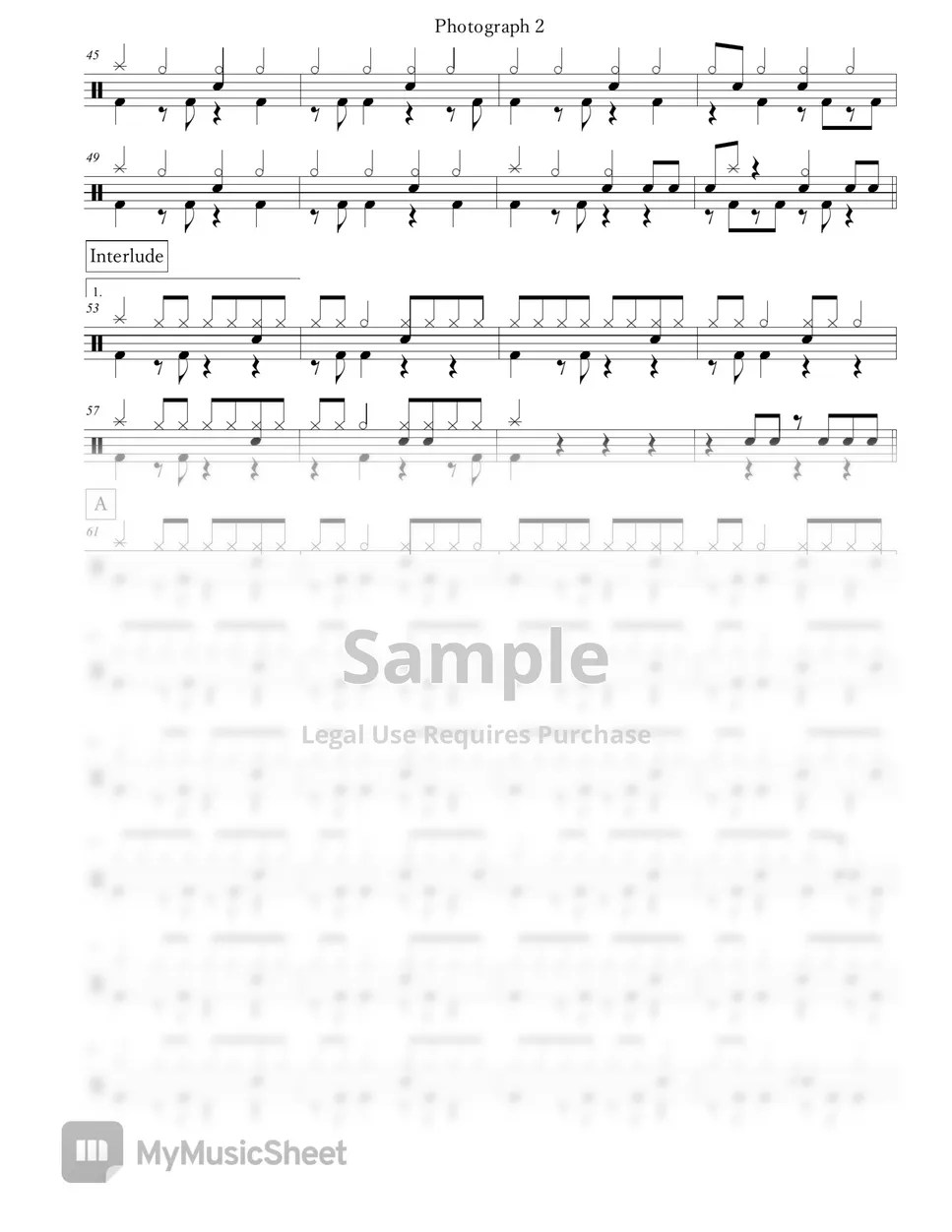 Nickelback Photograph 악보 by Arkadia Drums