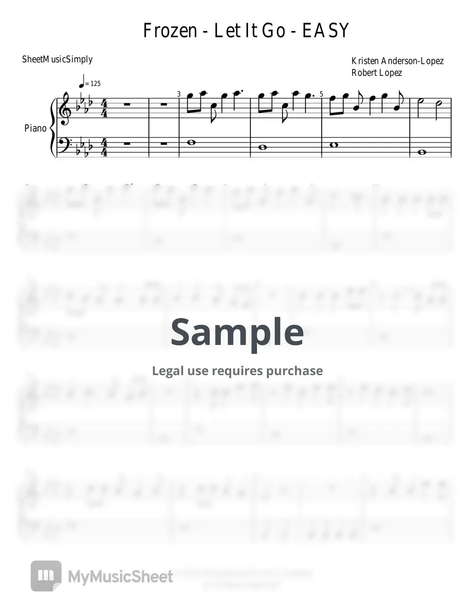 Kristen AndersonLopez, Idina Menzel, Robert Lopez Let It Go Sheets