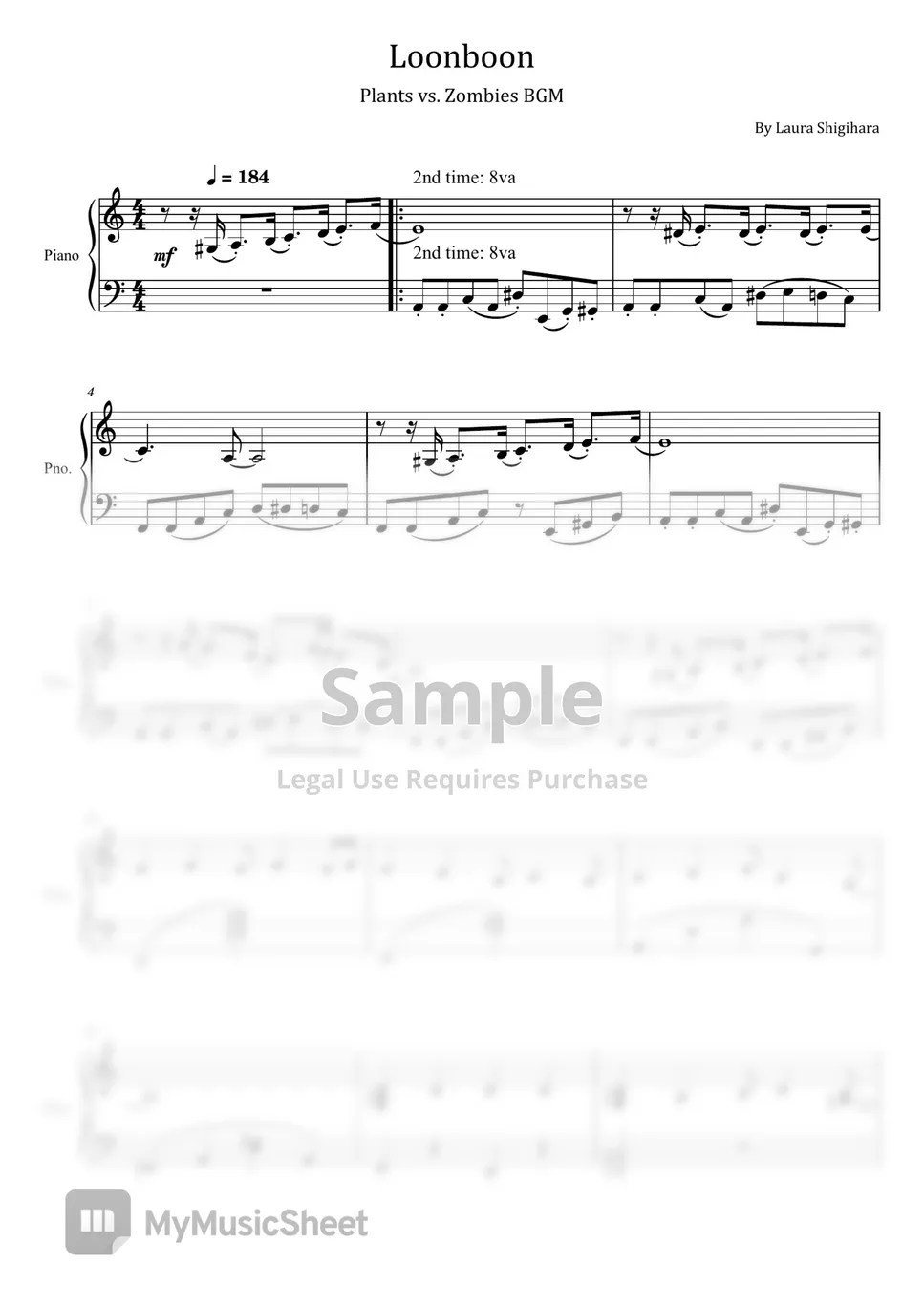 Plants vs. Zombies Loonboon (Plants vs. Zombies BGM For Piano Solo