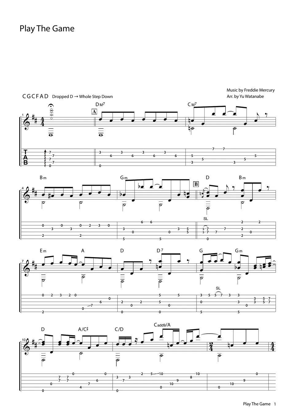 Queen Play the Game 타브 by Yu Watanabe/わたなべゆう