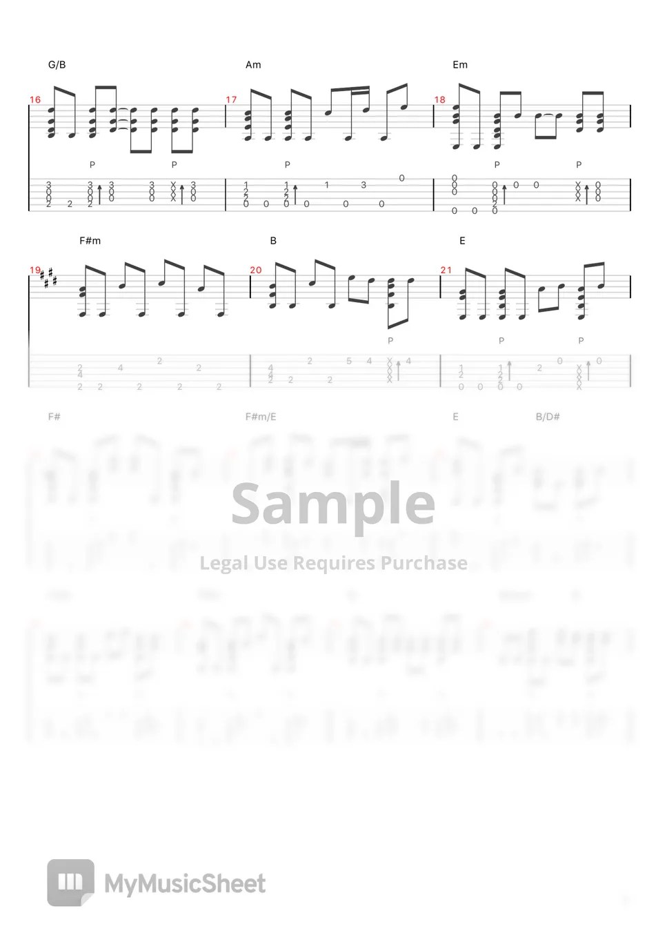 スラムダンク マイフレンド (Fingerstyle) Tab + 1staff by 小川翔史