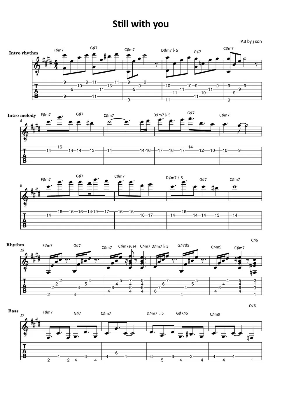 Jungkook Still with you 악보 by json