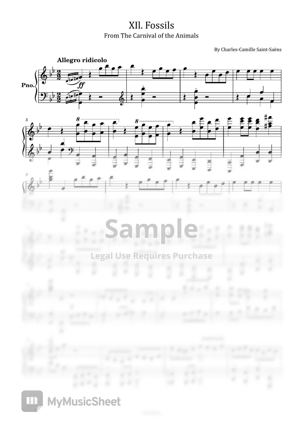 SaintSaëns XIl. Fossils From The Carnival of the Animals (For