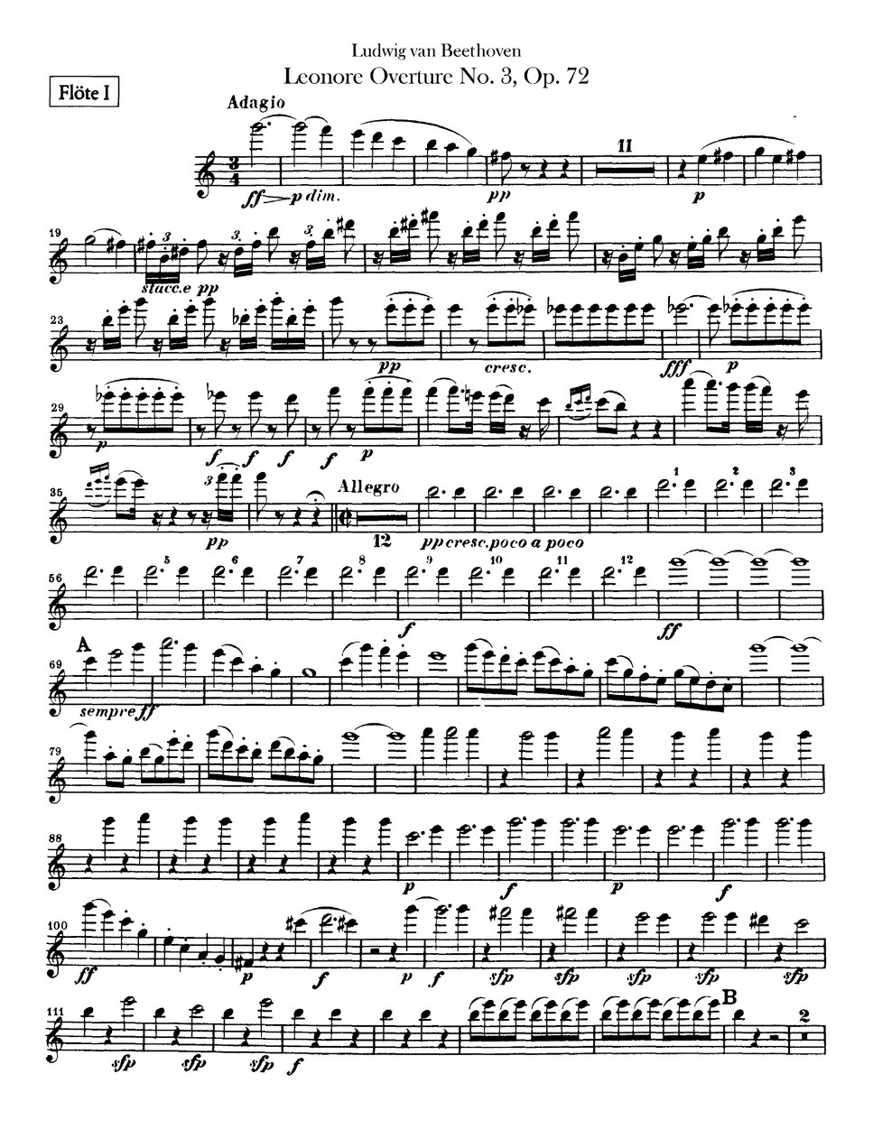 L.v.Beethoven Leonore No. 3 Overture 악보 by Original Sheet