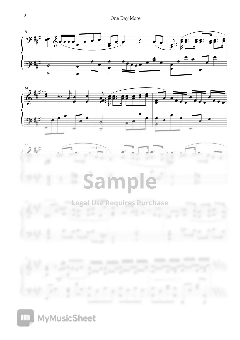 Les Misérables OST One Day More (Piano Solo) Sheets by Cielle