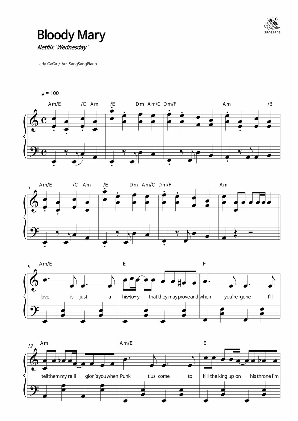 Lady GaGa Bloody Mary Nuty by SangSangPiano