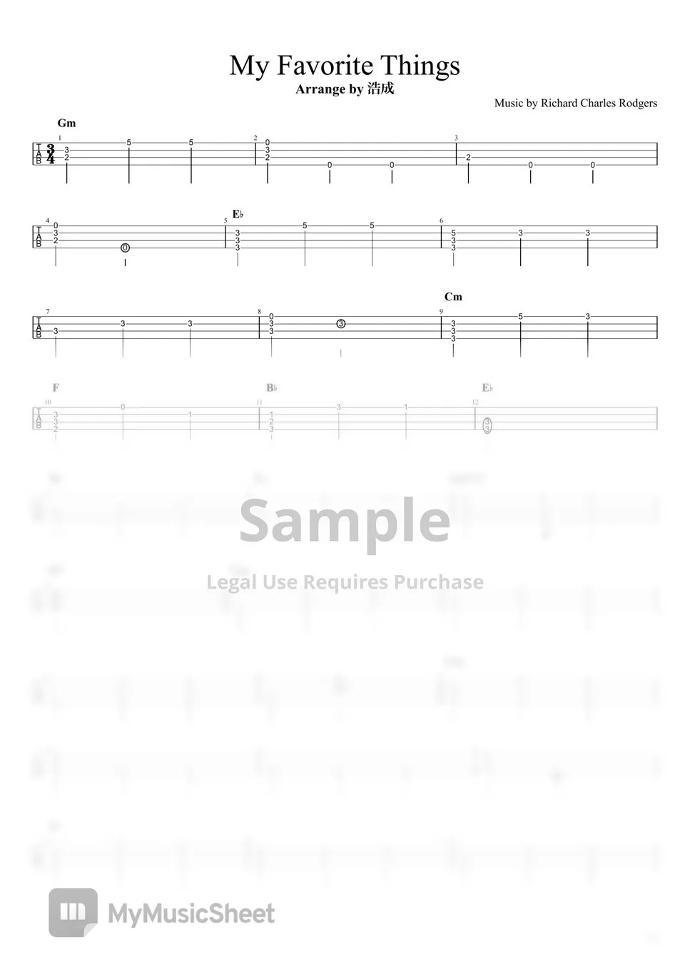 Richard Charles Rodgers My Favorite Things (Solo Ukulele / HighG) 악보