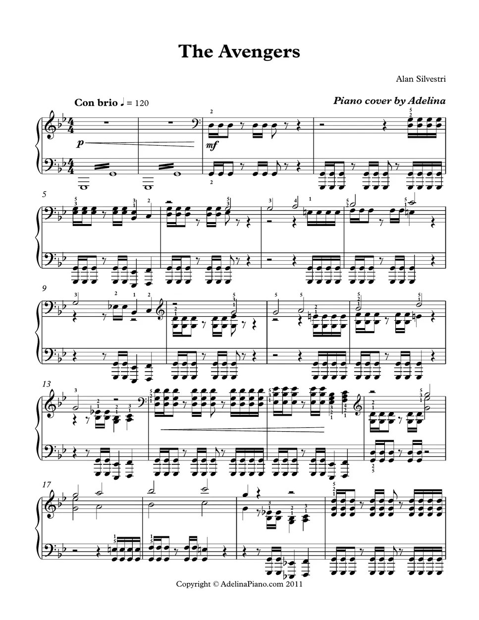 Main Theme The Avengers Sheets by Adelina Piano