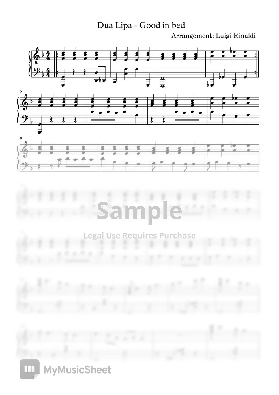 Dua Lipa Good in Bed Sheets by Luigi Rinaldi