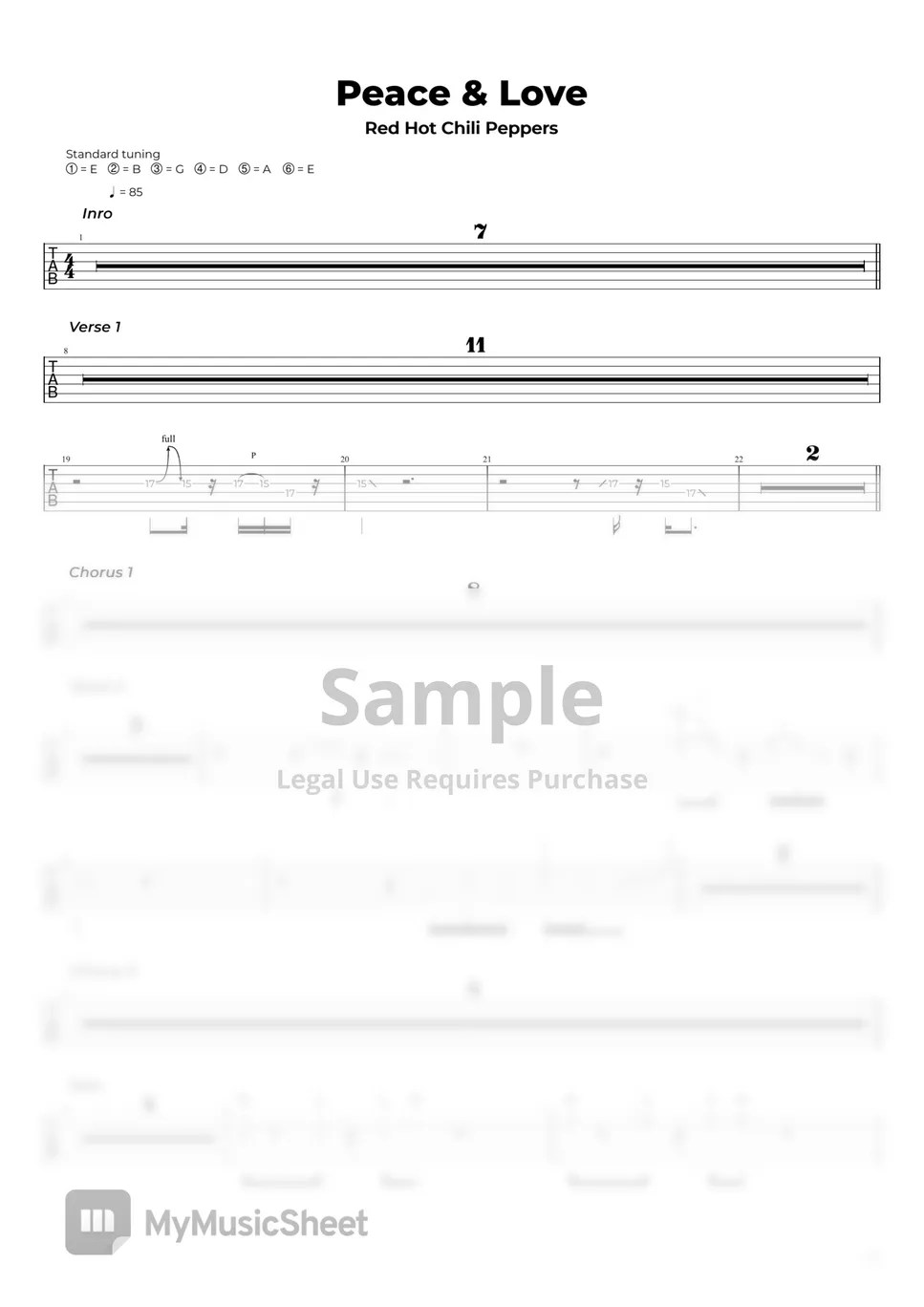 Red Hot Chili Peppers Peace & Love Sheets by Nikola Gugoski