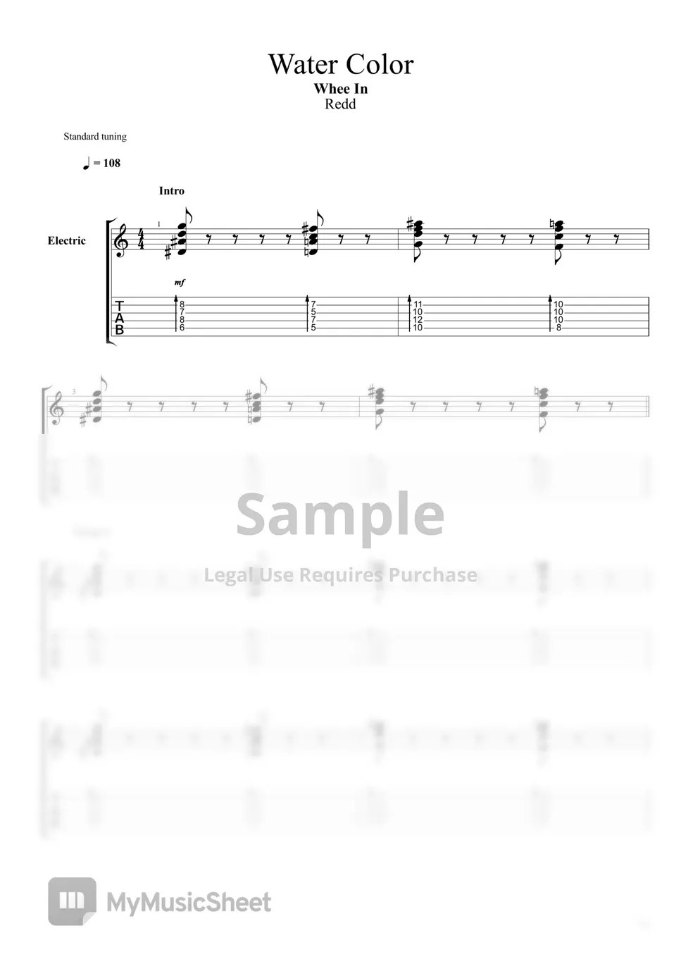 Whee In Water Color 악보