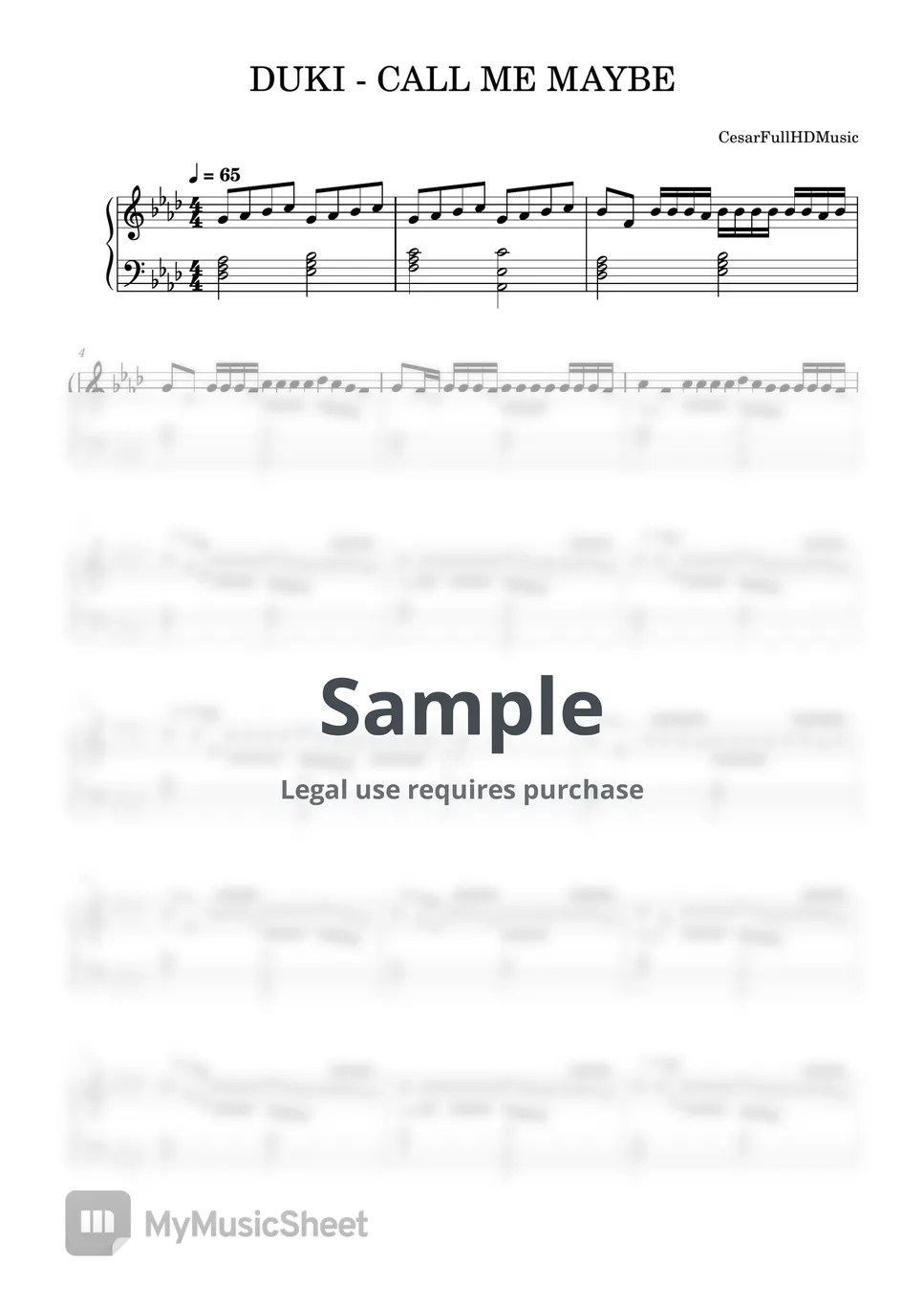 DUKI CALL ME MAYBE Sheets