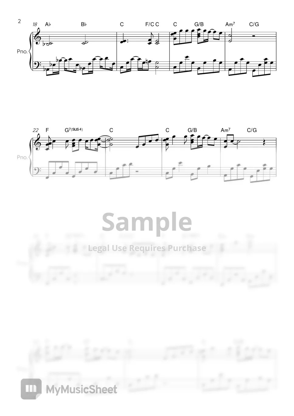 김광석 바람이 불어오는 곳 (piano cover / Kpop / Chords) Sheets by Lamipiano