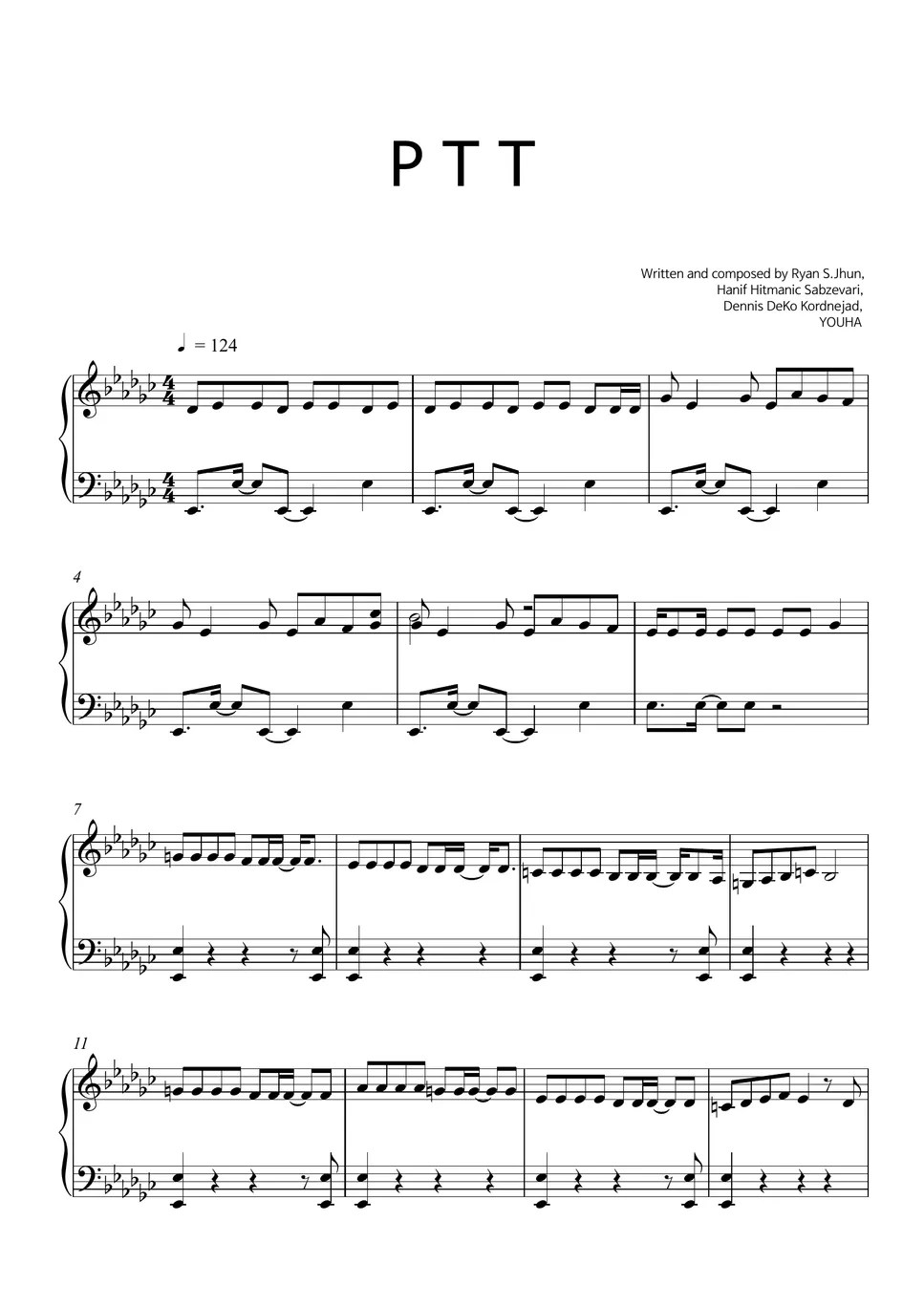 LOONA PTT(Paint The Town) 악보 by Phrygian studio