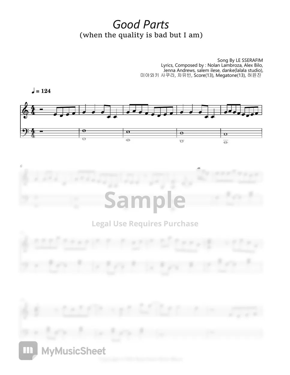 LE SSERAFIM(르세라핌) Good Parts(when the quality is bad but I am) (Piano