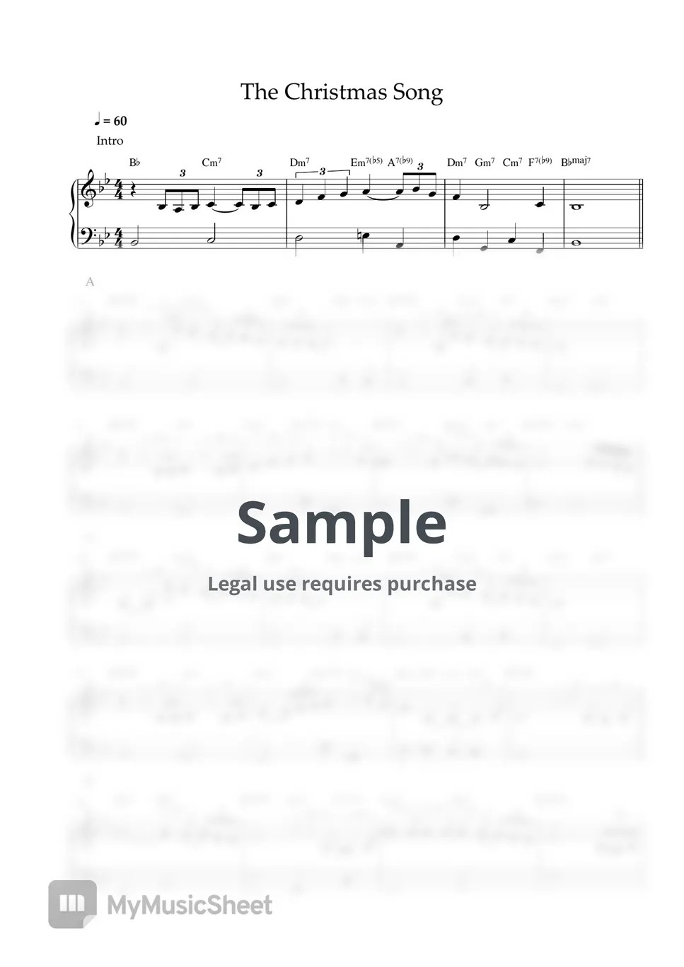 The Christmas Song (EASY PIANO SHEET) 악보 by Pianella Piano