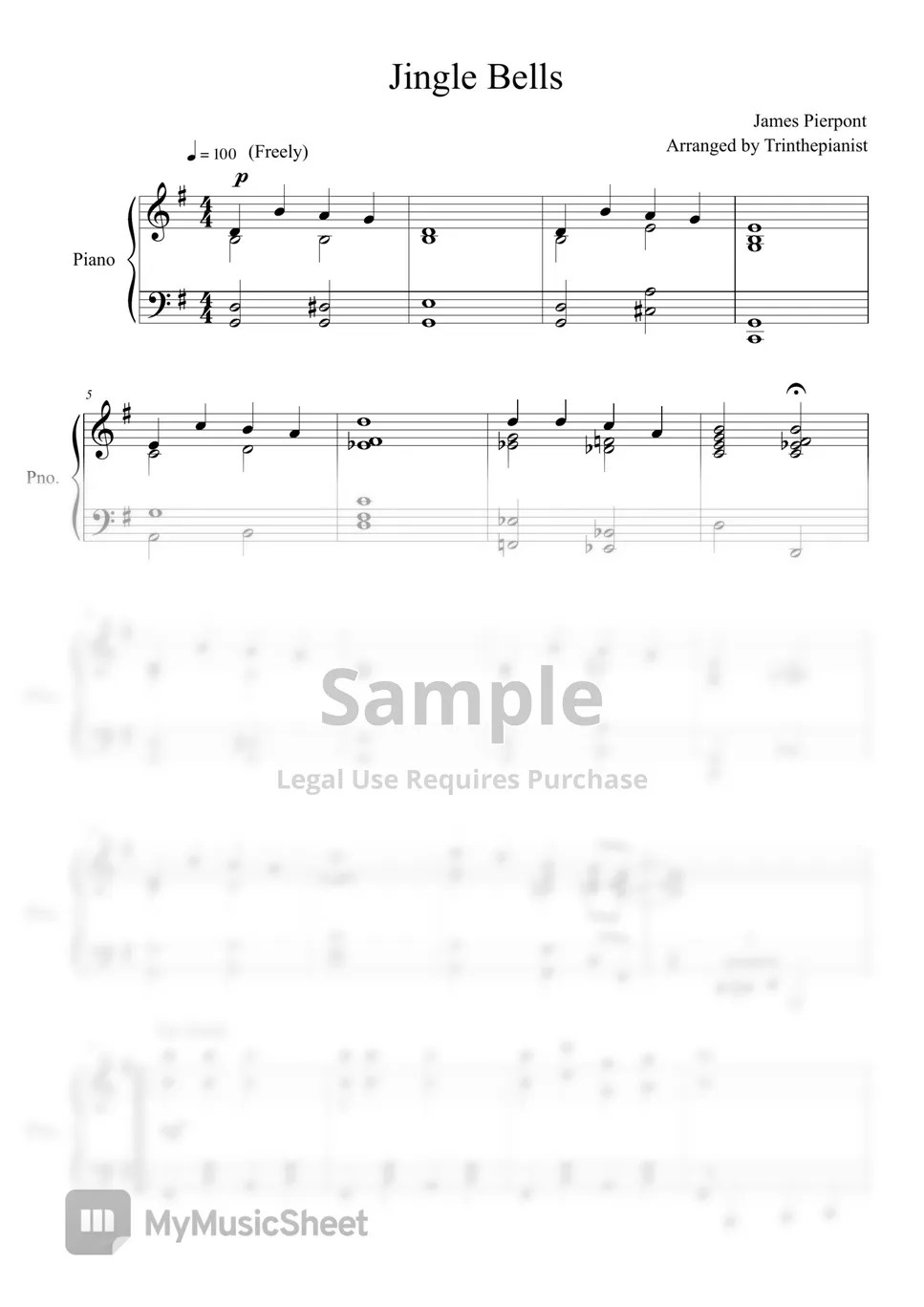 Jingle bells 악보 by Trinthepianist