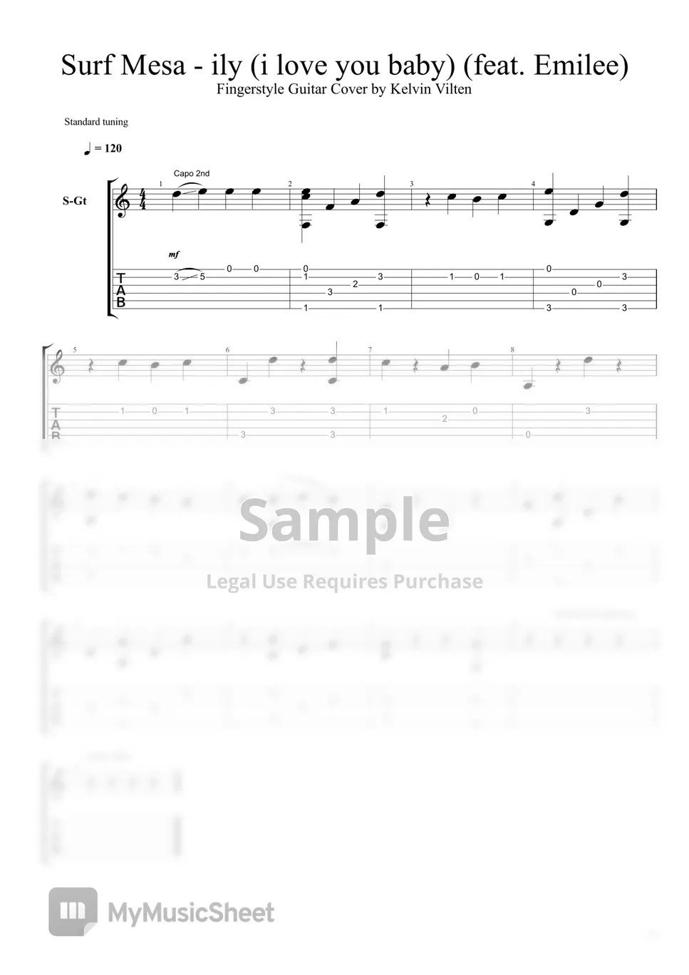 Surf Mesa ft. Emilee I Love You Baby (ILY) Sheet by Kelvin Vilten