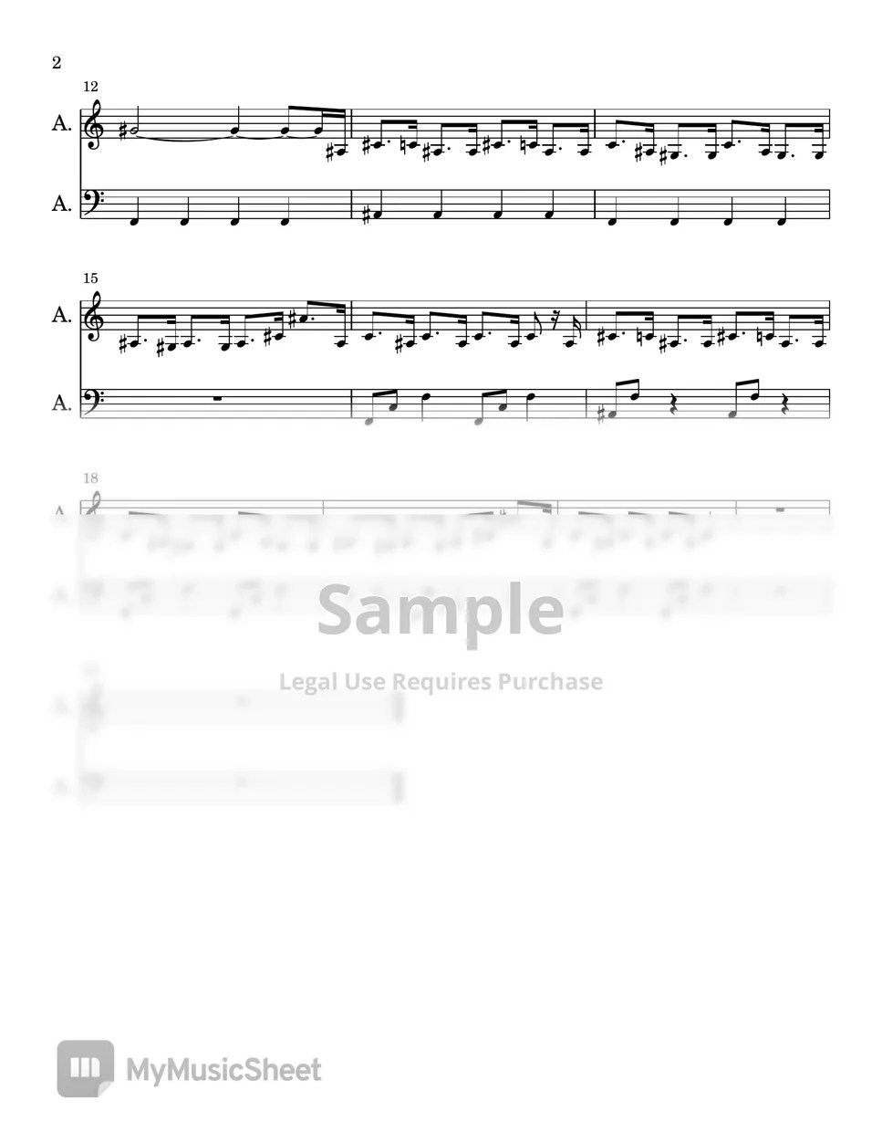Nasty C Strings and Blings (PIANO SHEET) Sheets by SA Piano