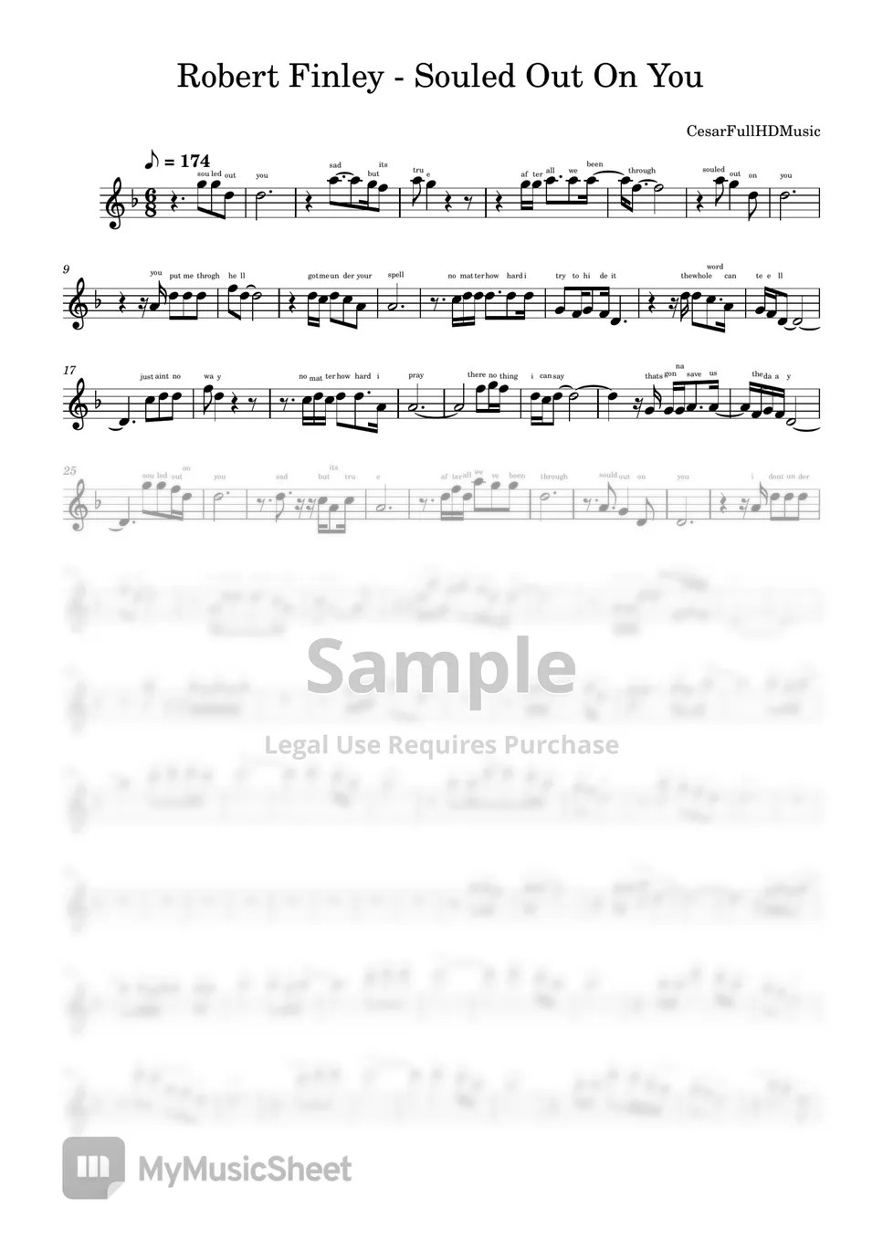 Robert Finley Souled Out On You Sheets