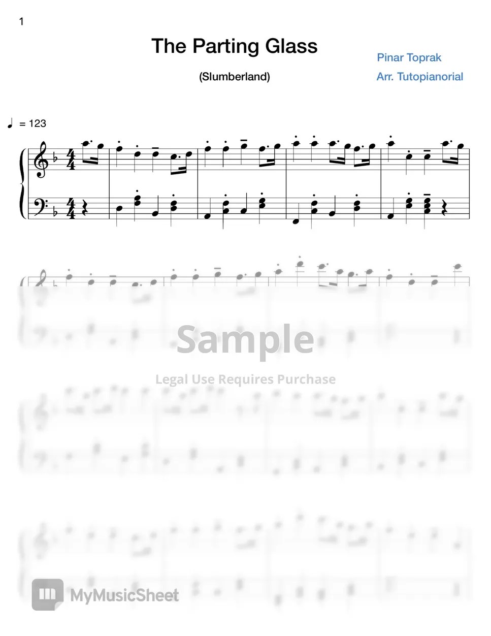 island folk song The Parting Glass (movie Slumberland ost) Sheets by