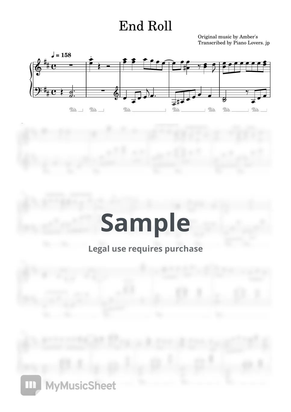 Amber's End Roll (Rent a Girlfriend / Piano Sheet Music