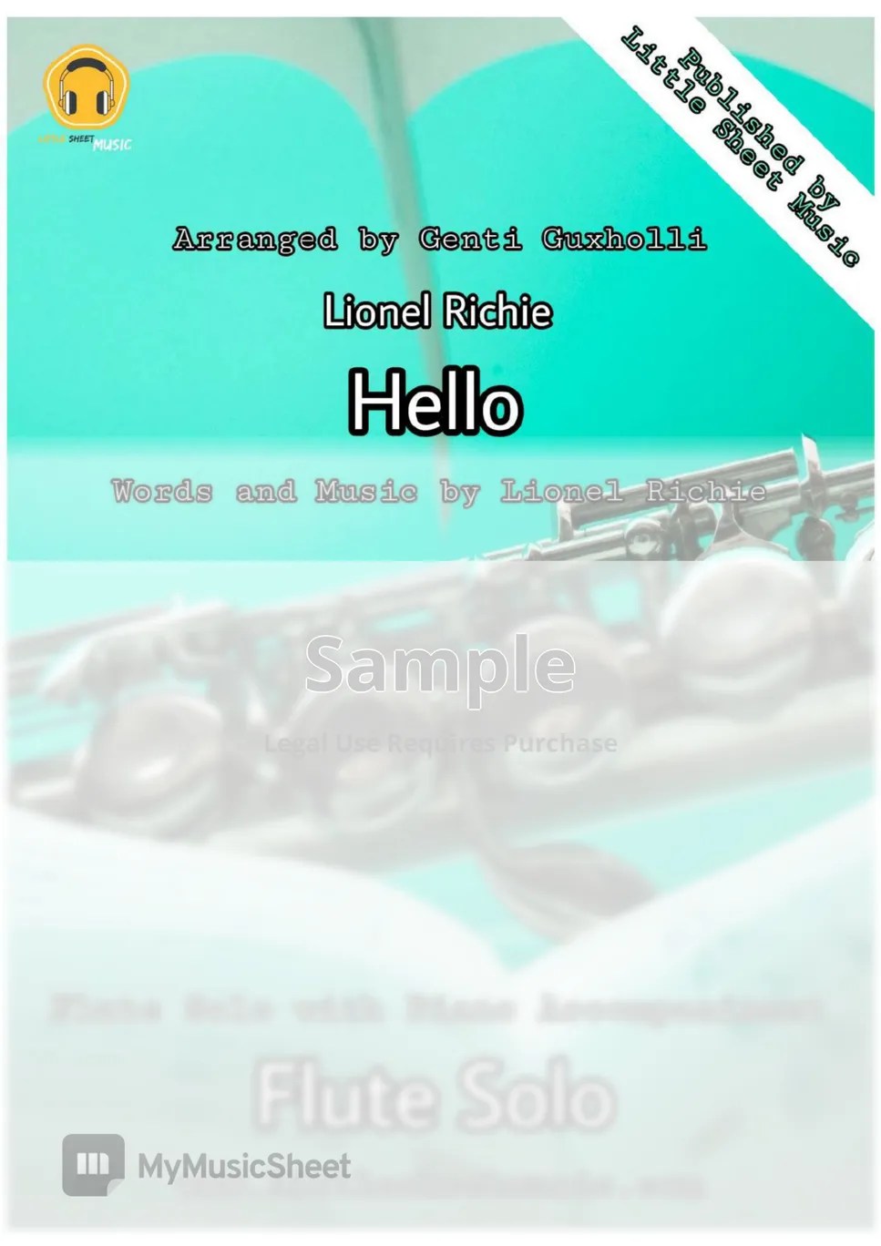 Lionel Richie Hello (Flute Solo with Piano Sheets by
