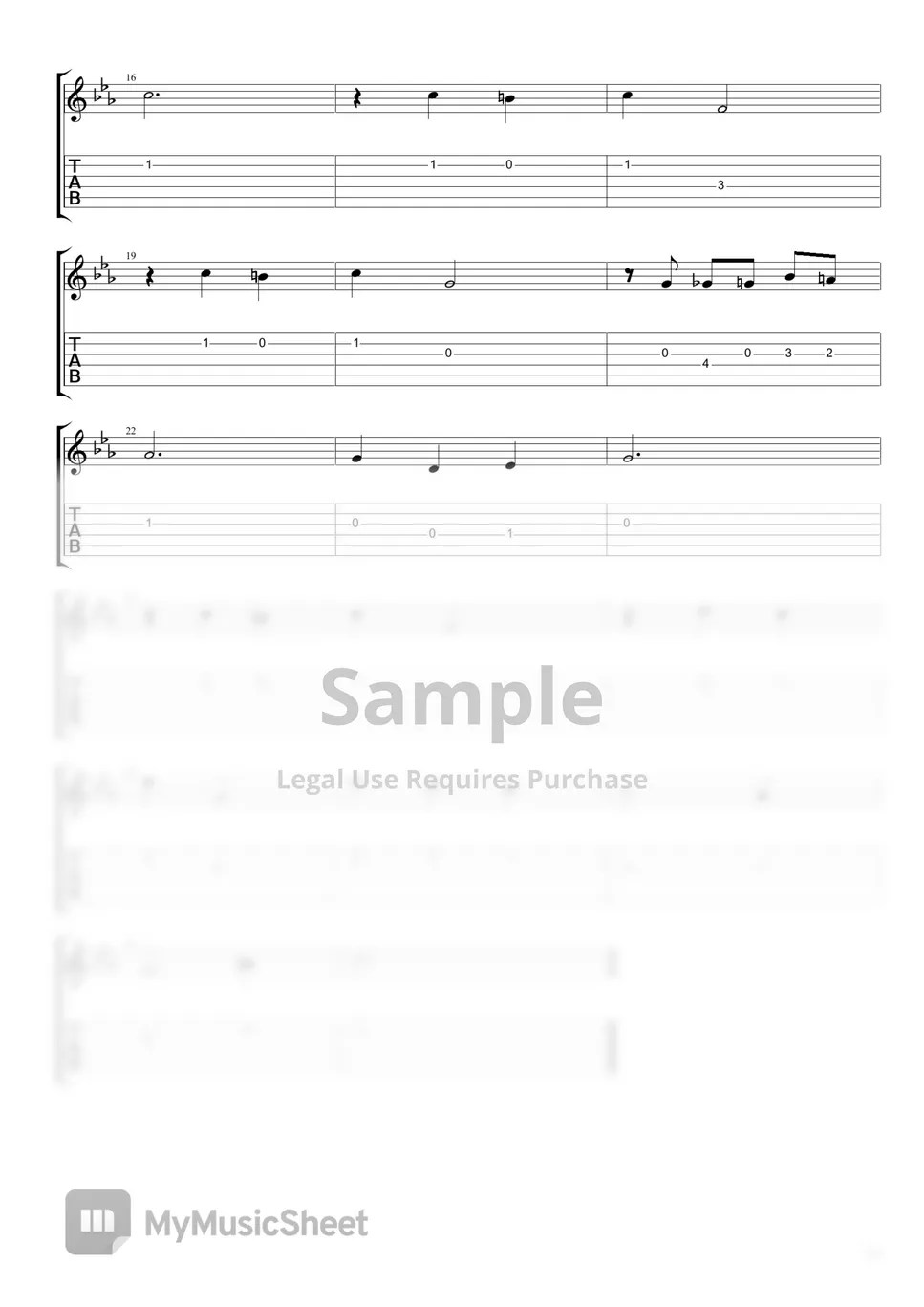 Charles Aznavour La bohème Tab + 1staff by Mélodie guitare