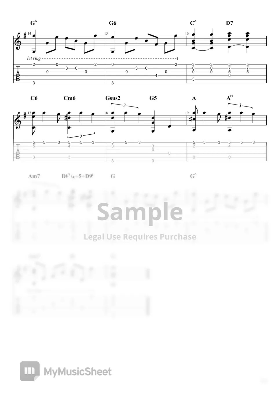 Edith Piaf La Vie en Rose (fingerstyle guitar 핑거스타일 기타) Sheets by