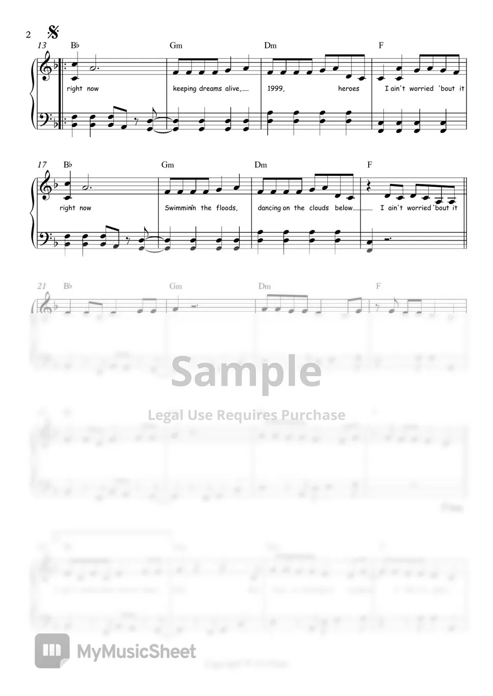 OneRepublic I Ain't Worried (Top Gun Maverick OST (easy.ver