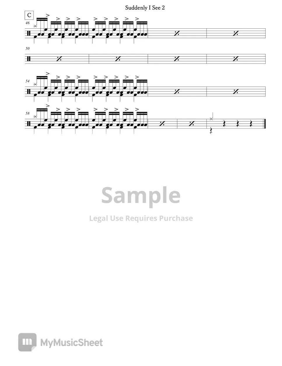 KT Tunstall Suddenly I See Sheets by Arkadia Drums