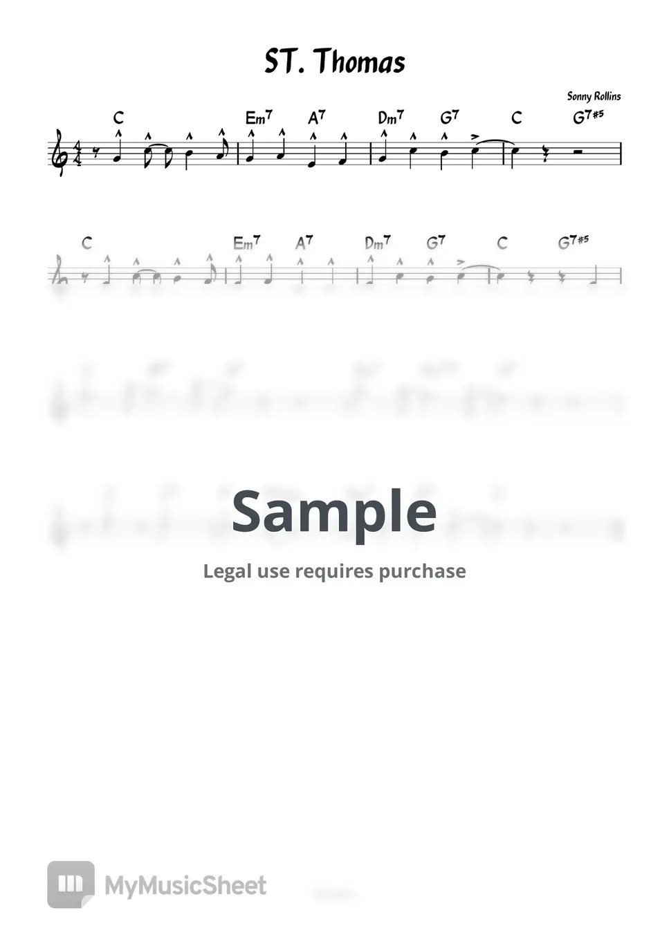 Sonny Rollins ST. Thomas Sheets by Won, Jong Hwa