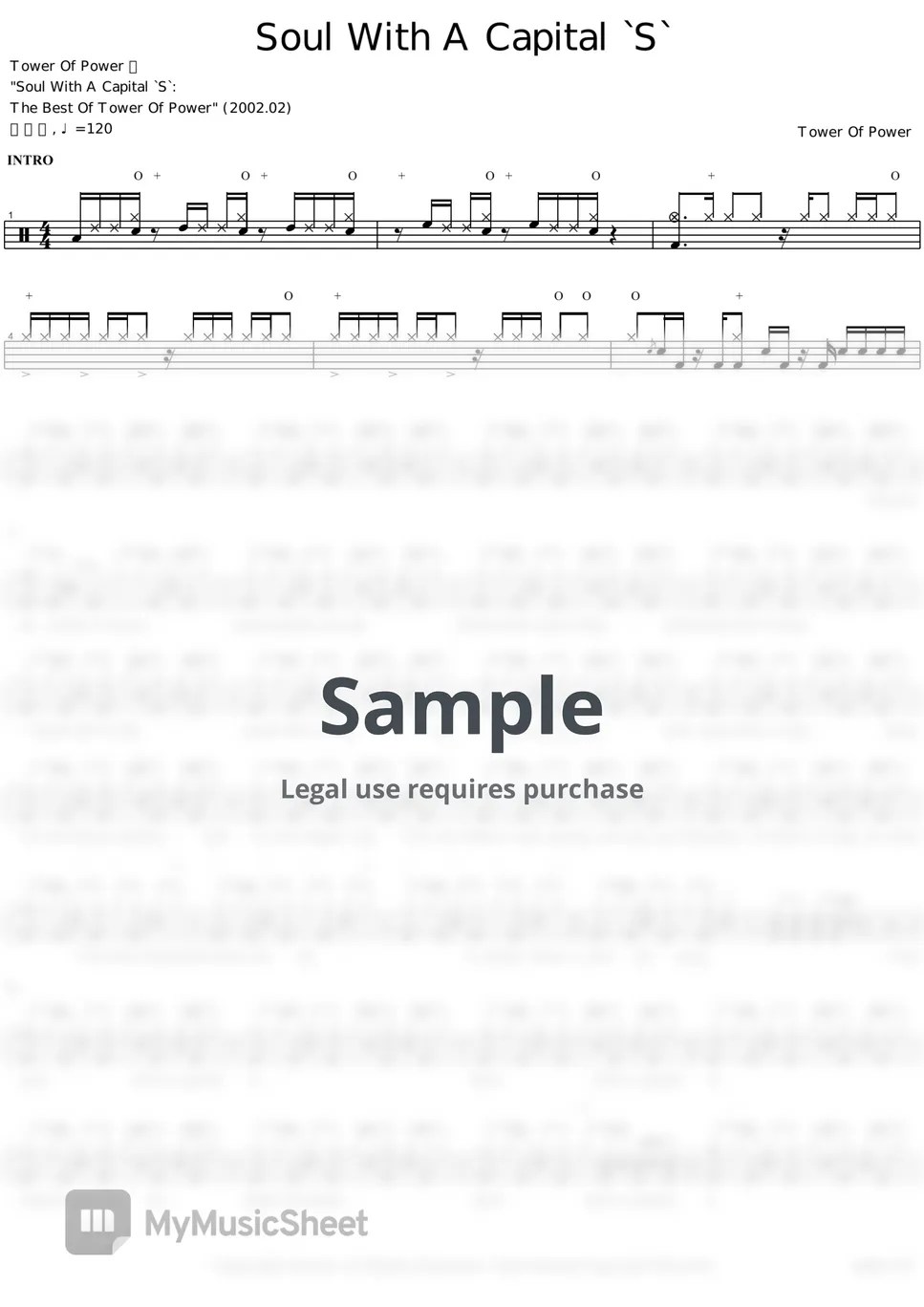 Tower Of Power Soul With A Capital S Sheets by COPYDRUM