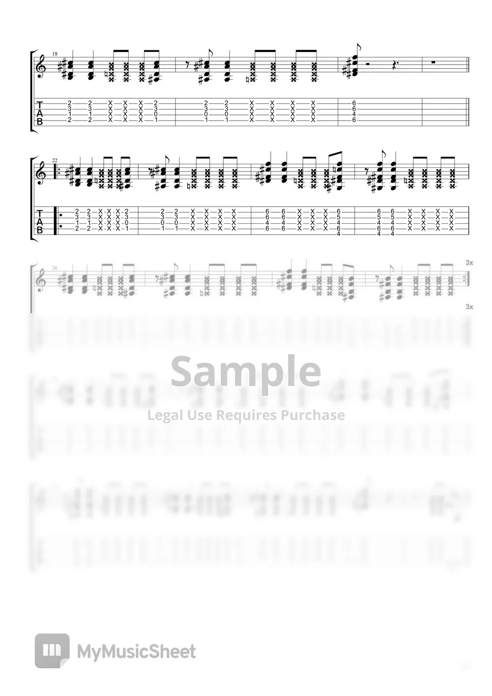 K.K.(T.K.) Pop (Animal Crossing) Tab + 1staff by 모르크스 Guitar coverER