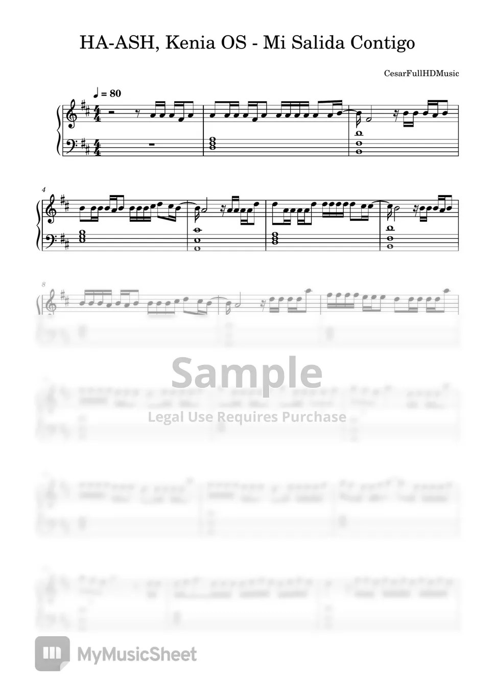 HAASH, Kenia OS Mi Salida Contigo Sheets